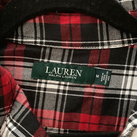 Lauren Ralph Lauren Flannel Cotton Shirt NWOT Size M - Picture 5 of 5